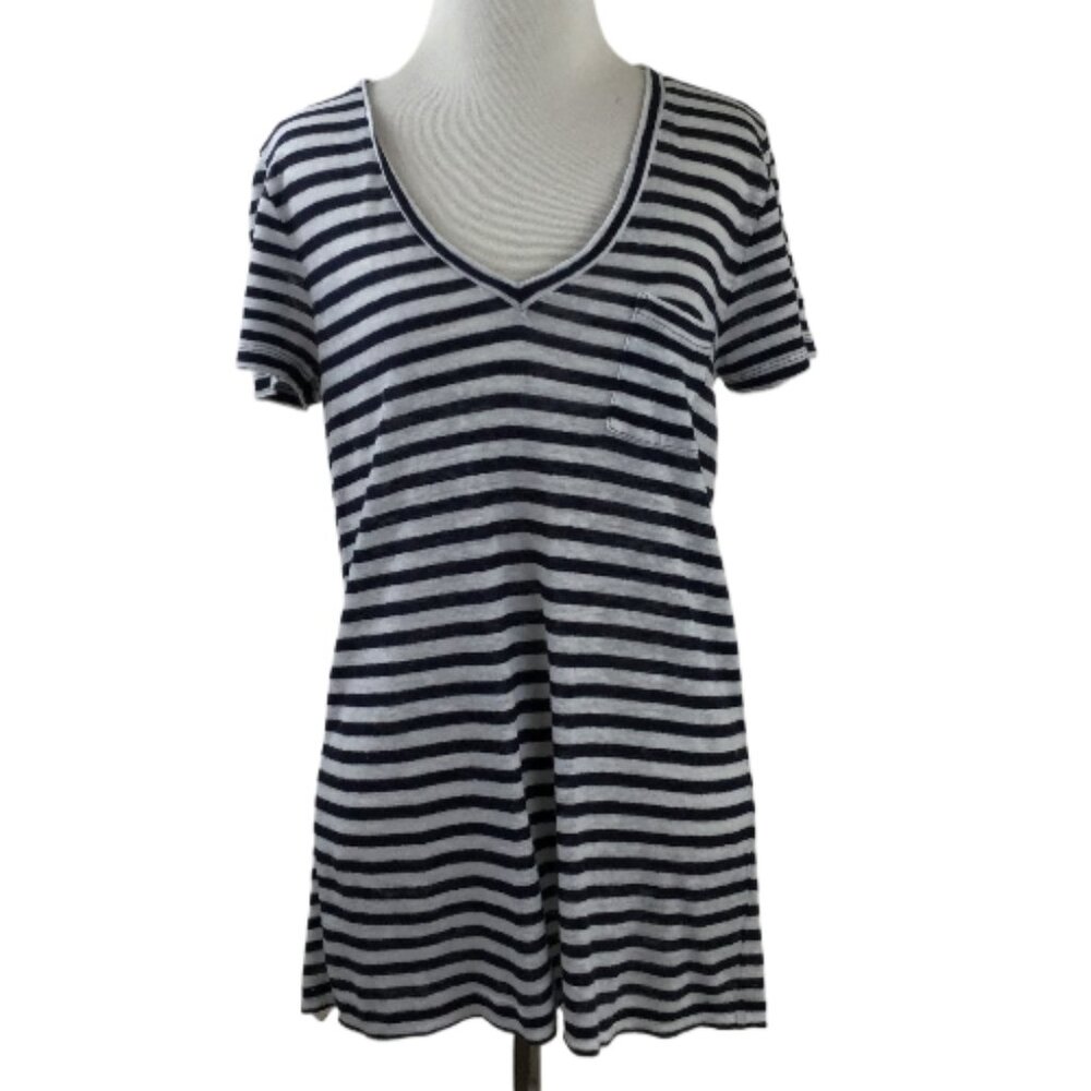 J. Crew Linen Striped Tshirt m